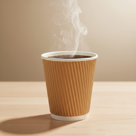BioGreen 25-Pack Double Wall Coffee Cups – 8oz | Corrugated Kraft Paper, Durable & Leak-Resistant, Recyclable & Eco-Friendly | Ideal for Hot Drinks, Cafes & Takeaway