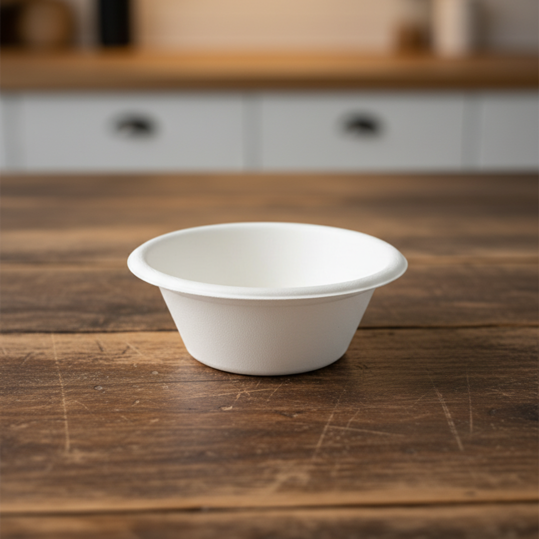 BioGreen 5" (114mm) Eco-Friendly Sugarcane Bowls – 50 Pack | 100% Compostable, Biodegradable, Heavy-Duty, Oil & Cut Resistant, Microwave & Freezer Safe | Disposable Bowls for Ice Cream, Snacks & Hot or Cold Foods
