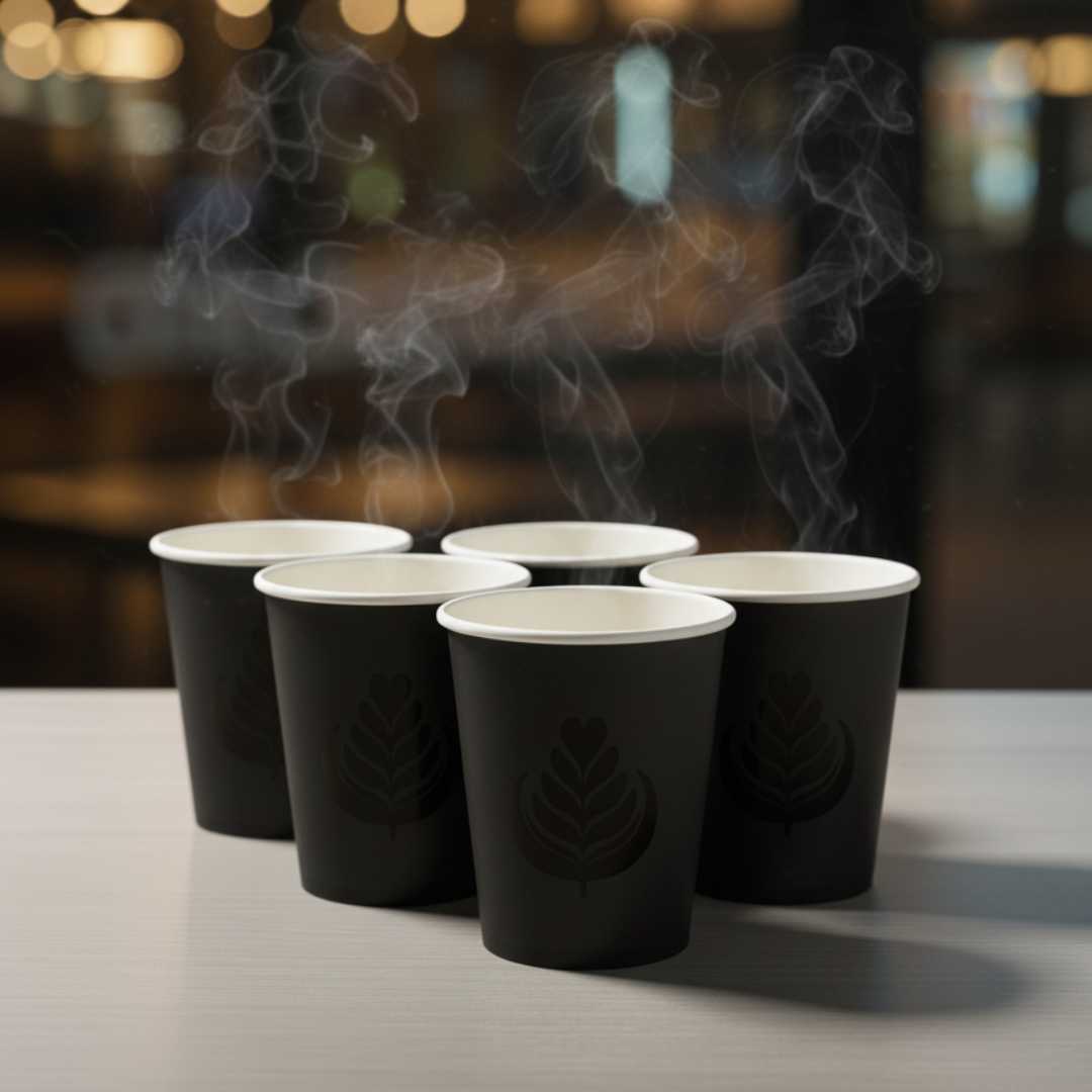 BioGreen 50-Pack Eco-Friendly Paper Coffee Cups – 8oz | 100% Compostable, Bamboo Fiber, Biodegradable & Food Safe | Ideal for Hot Beverages & Snacks