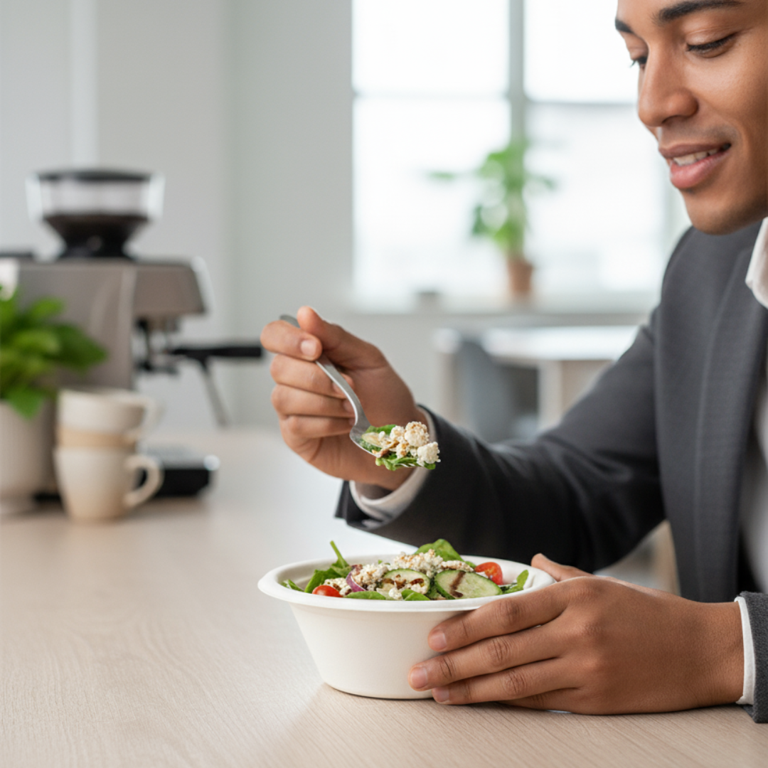 BioGreen 7" (180mm) Eco-Friendly Sugarcane Bowls – 50 Pack | 100% Compostable, Biodegradable, Heavy-Duty, Oil & Cut Resistant, Microwave & Freezer Safe | Disposable Bowls for Ice Cream, Snacks & Hot or Cold Foods