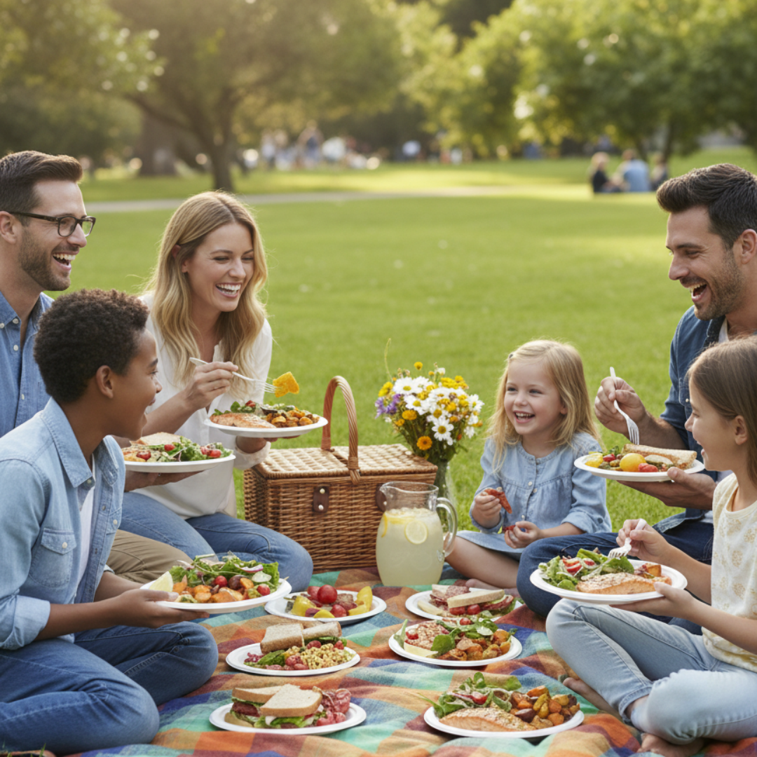 Disposable Paper Plates 10 Inch – 50 Pack | 100% Compostable Sugarcane Bagasse Plates, Heavy Duty, Oil & Cut Resistant, Microwave & Freezer Safe, Eco-Friendly Round Plates for Parties & Catering