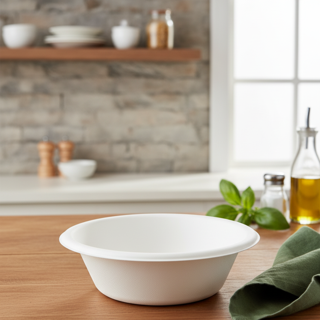 BioGreen 7" (180mm) Eco-Friendly Sugarcane Bowls – 50 Pack | 100% Compostable, Biodegradable, Heavy-Duty, Oil & Cut Resistant, Microwave & Freezer Safe | Disposable Bowls for Ice Cream, Snacks & Hot or Cold Foods