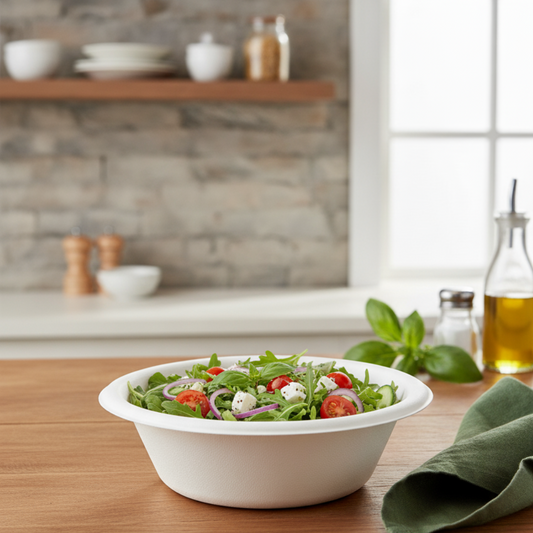 BioGreen 7" (180mm) Eco-Friendly Sugarcane Bowls – 50 Pack | 100% Compostable, Biodegradable, Heavy-Duty, Oil & Cut Resistant, Microwave & Freezer Safe | Disposable Bowls for Ice Cream, Snacks & Hot or Cold Foods