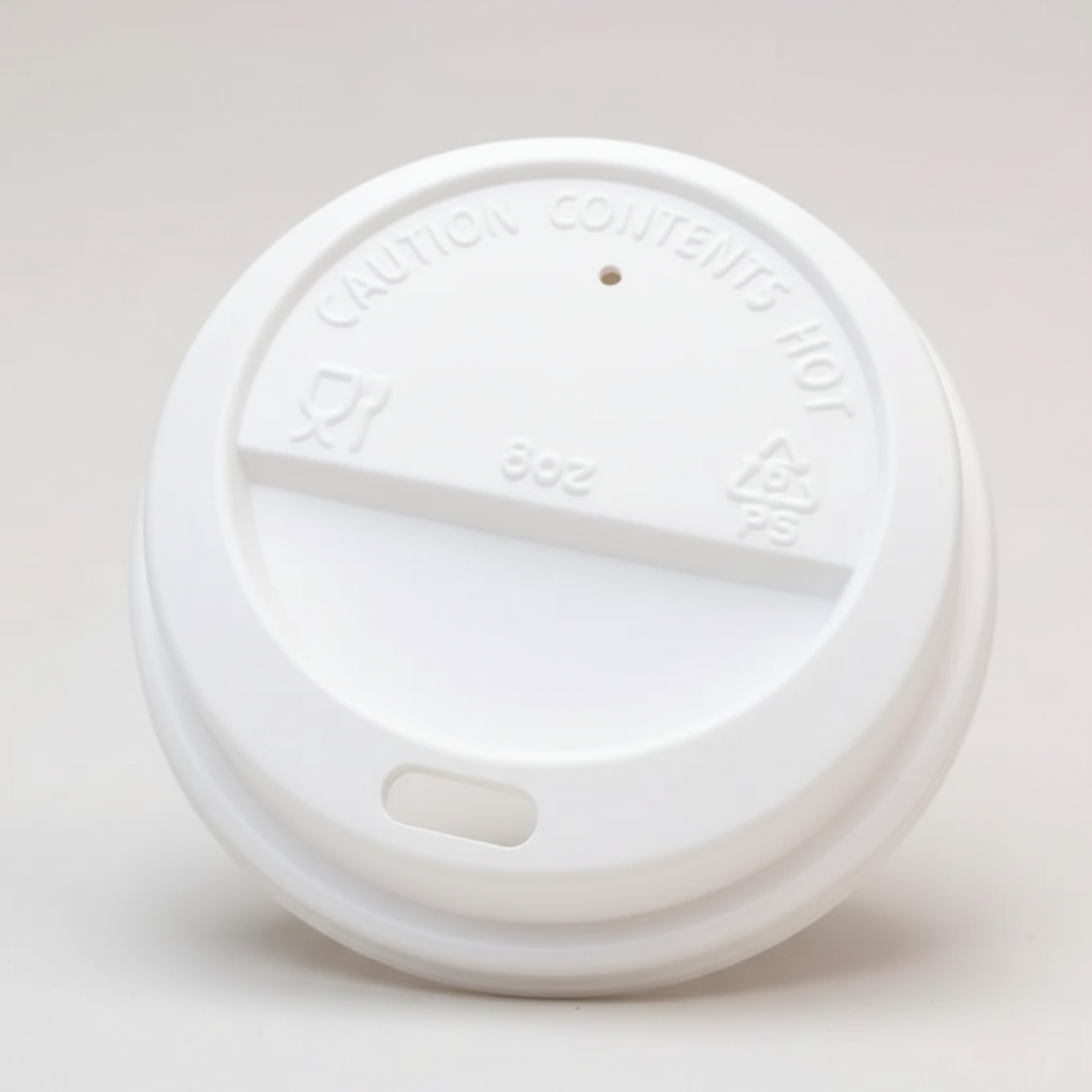 8oz Coffee Cup Lids – 80mm Disposable Hot Drink Lids for 8oz Paper Cups | Spill-Proof, Durable Plastic Covers for Takeaway & Catering (50 Pack)