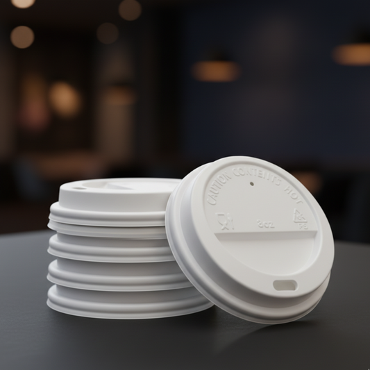 8oz Coffee Cup Lids – 80mm Disposable Hot Drink Lids for 8oz Paper Cups | Spill-Proof, Durable Plastic Covers for Takeaway & Catering (50 Pack)