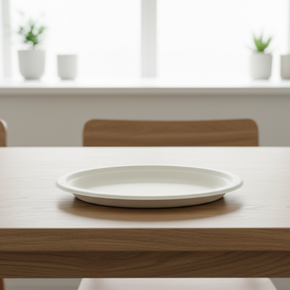 BioGreen 50-Pack Oval Sugarcane Plates – 12.5" x 7.5" (318mm x 254mm) | 100% Compostable & Biodegradable | Heavy-Duty, Oil & Cut Resistant, Microwave & Freezer Safe Disposable Plates for Hot & Cold Food