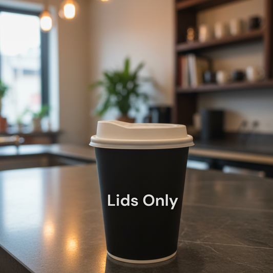 8oz Coffee Cup Lids – 80mm Disposable Hot Drink Lids for 8oz Paper Cups | Spill-Proof, Durable Plastic Covers for Takeaway & Catering (50 Pack)