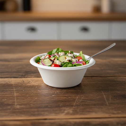 BioGreen 5" (114mm) Eco-Friendly Sugarcane Bowls – 50 Pack | 100% Compostable, Biodegradable, Heavy-Duty, Oil & Cut Resistant, Microwave & Freezer Safe | Disposable Bowls for Ice Cream, Snacks & Hot or Cold Foods