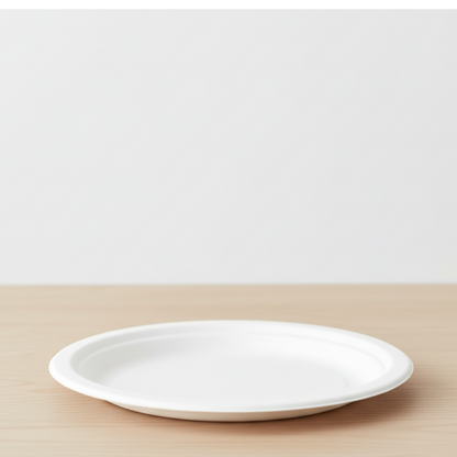 Disposable Paper Plates 7 Inch – 50 Pack | 100% Compostable Sugarcane Bagasse Plates, Heavy Duty, Oil & Cut Resistant, Microwave & Freezer Safe, Eco-Friendly Round Plates for Parties & Catering