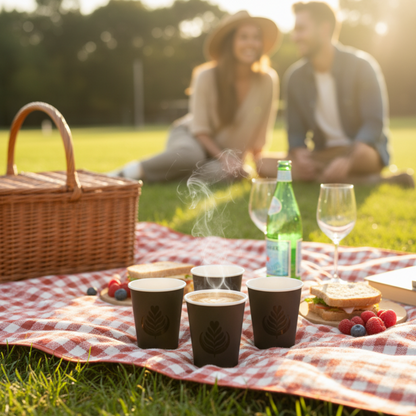 BioGreen 50-Pack Eco-Friendly Paper Coffee Cups – 8oz | 100% Compostable, Bamboo Fiber, Biodegradable & Food Safe | Ideal for Hot Beverages & Snacks